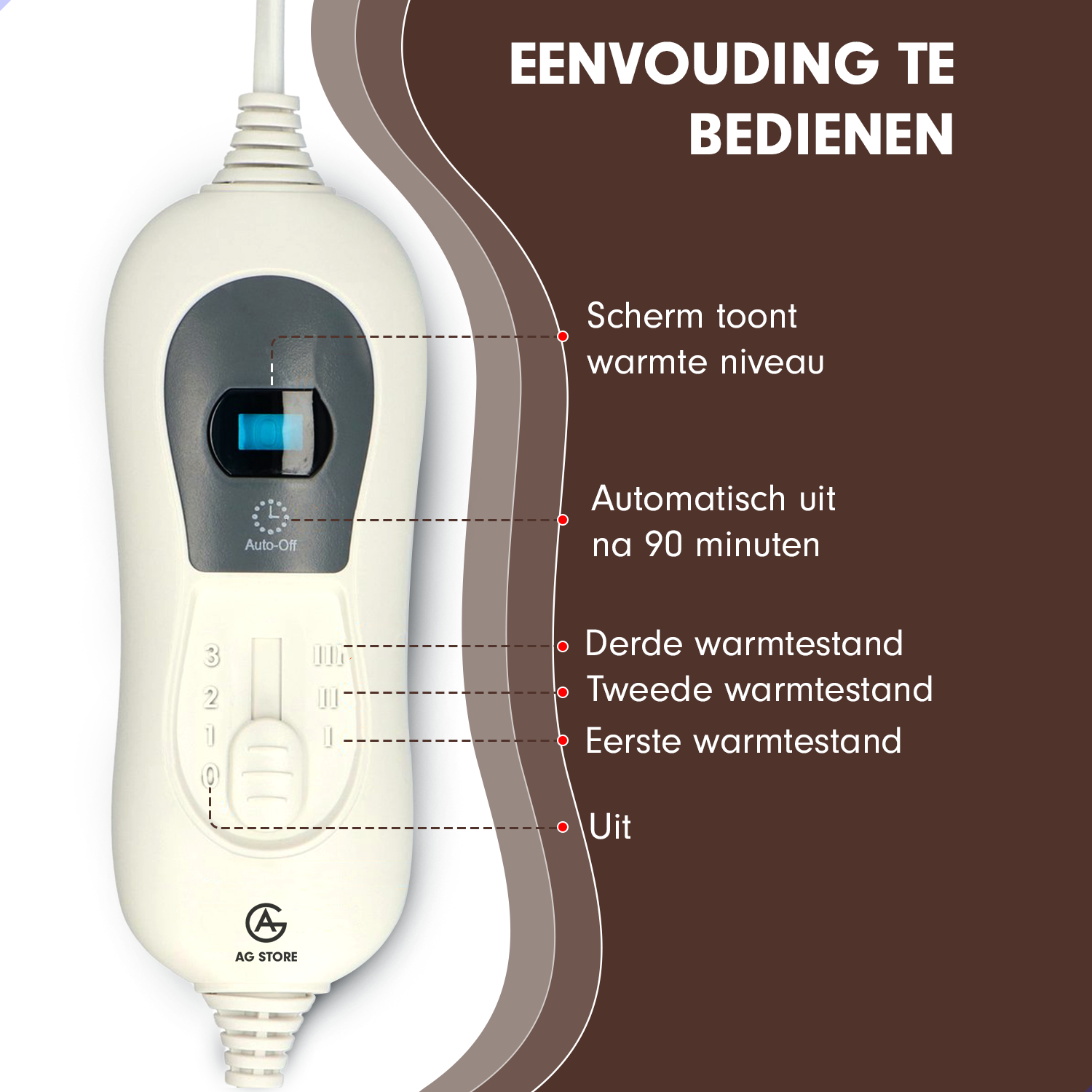 AG Elektrische deken 160x120cm - 3 temperatuurstanden