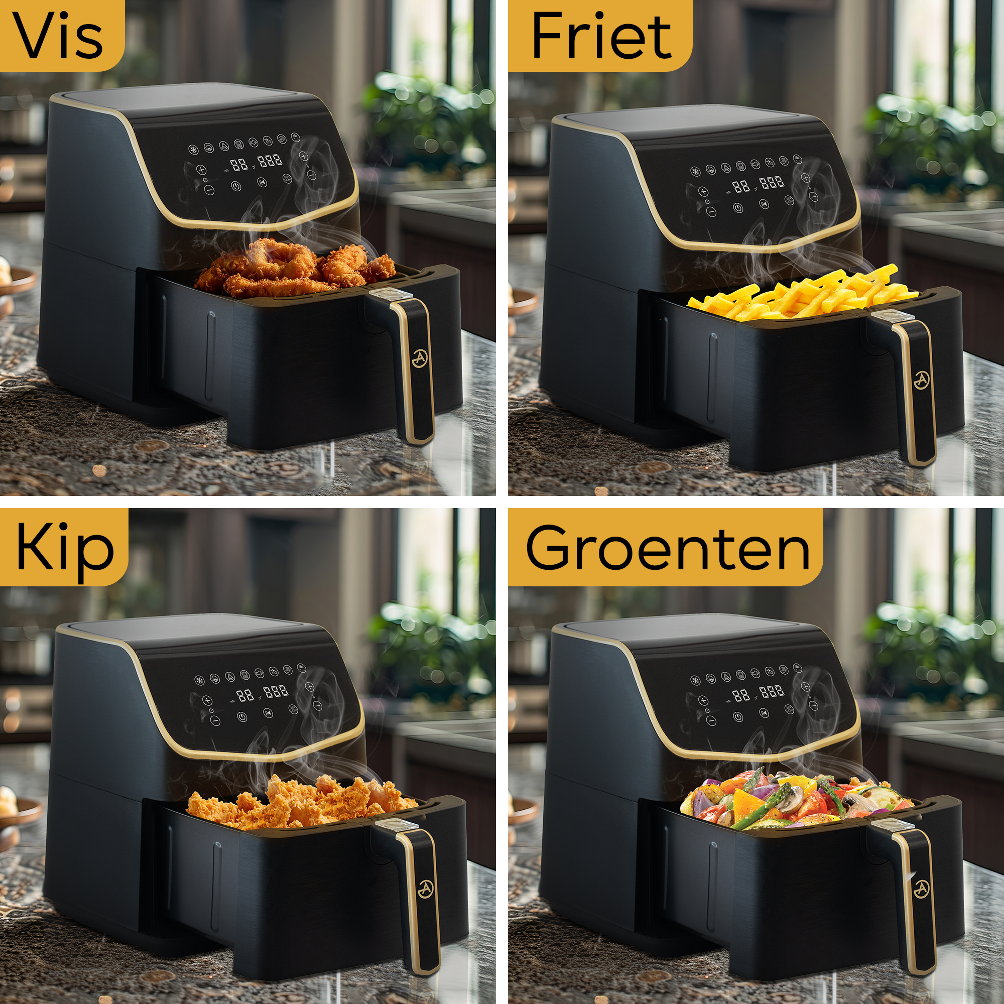 AG XXL Premium Airfryer - Fino a 8 persone - 5,5 L - Estremamente silenzioso - 8 programmi di cottura automatici