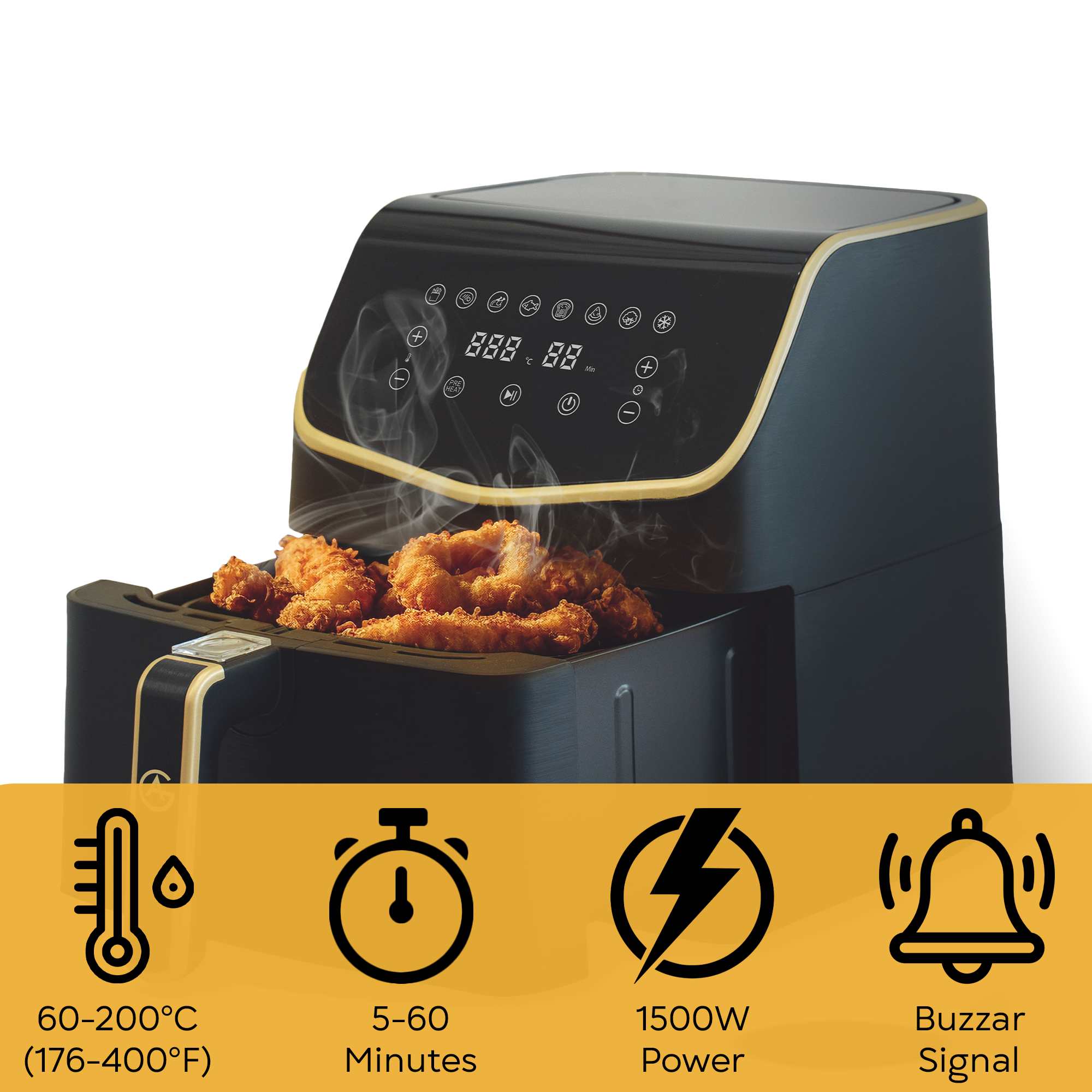 AG XXL Premium Airfryer - Fino a 8 persone - 5,5 L - Estremamente silenzioso - 8 programmi di cottura automatici